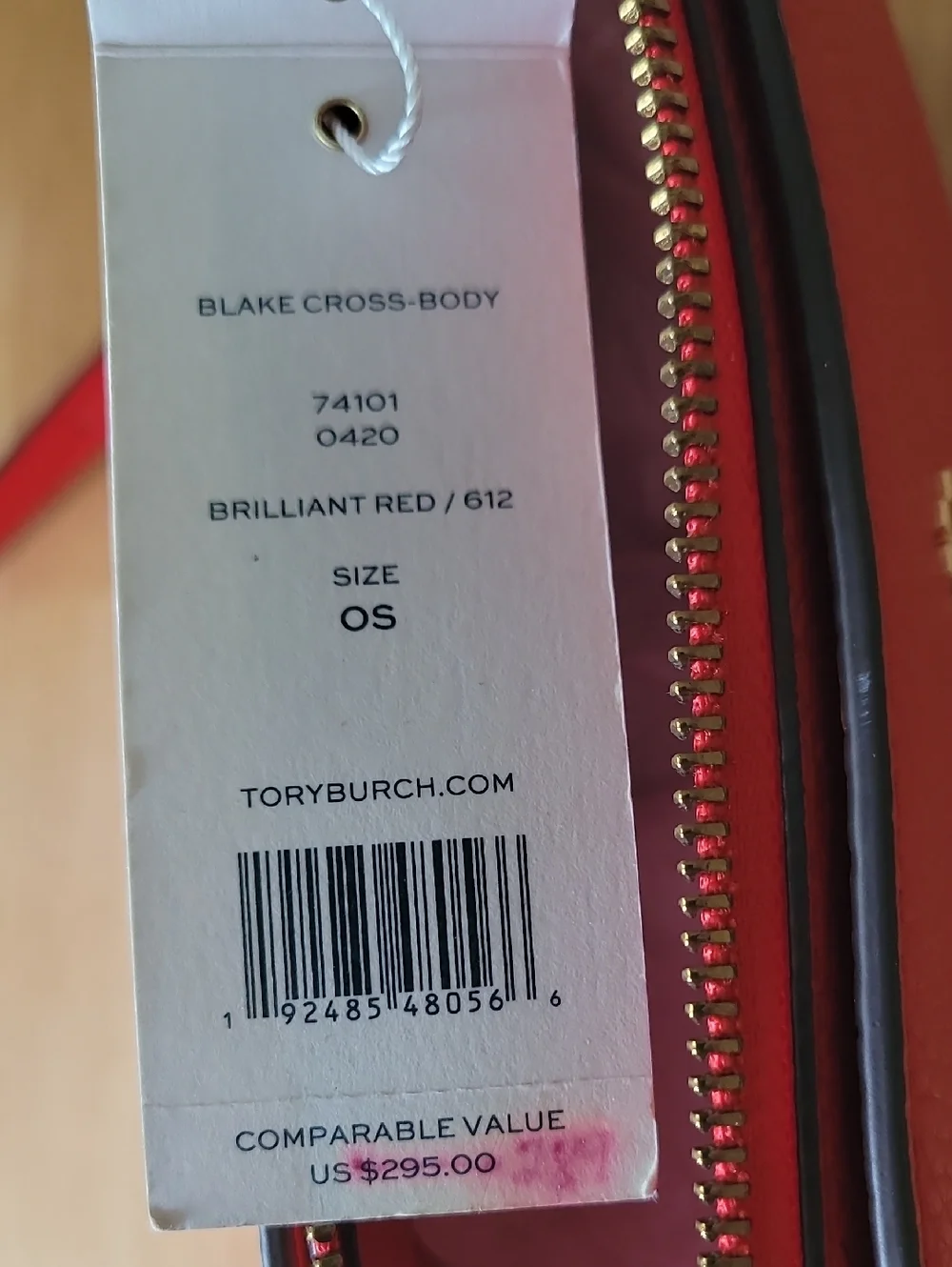 Tory Burch Blake Leather Crossbody Bag in Brilliant Red
